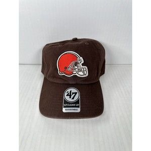 47 Brand Clean Up Cleveland Browns Hat Cap Brown Orange Adjustable Strapback NEW